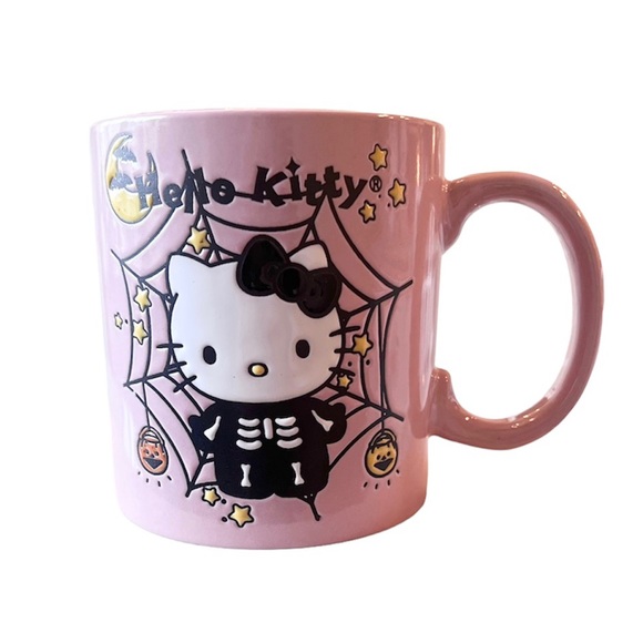 Hello Kitty Other - 🕷️ HELLO KITTY Pastel Pink Halloween Mug Skeleton NEW